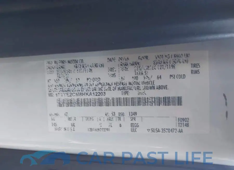 1FTYE2CM8HKA12203# 9