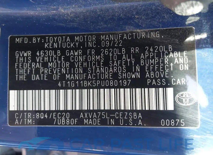 4T1G11BK5PU080197# 8