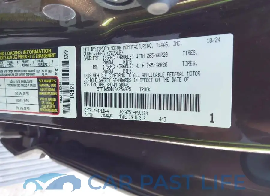 5TFMA5DB1SX256925# 9