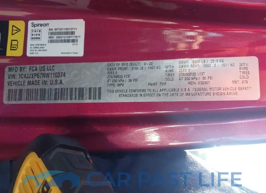 1C4JJXP67NW110374# 9