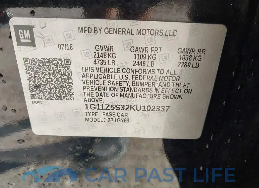 1G11Z5S32KU102337# 9