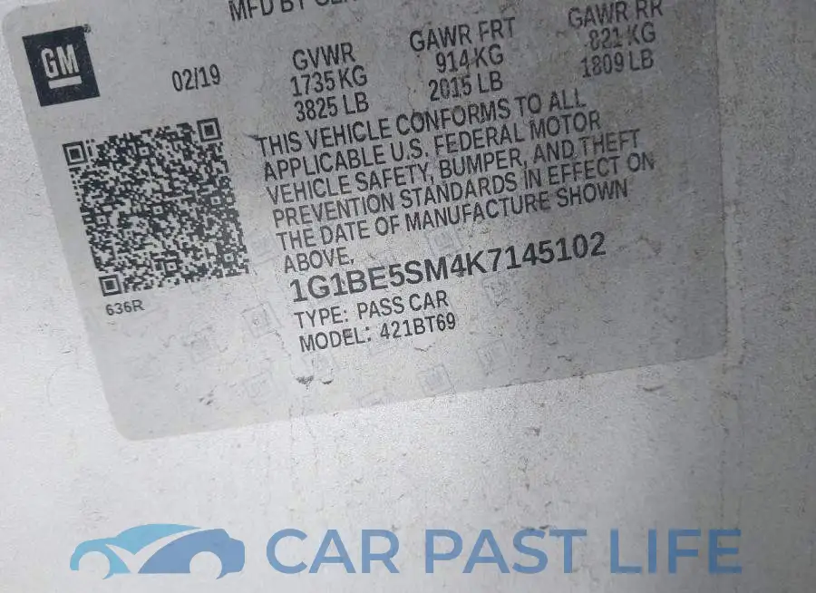 1G1BE5SM4K7145102# 9