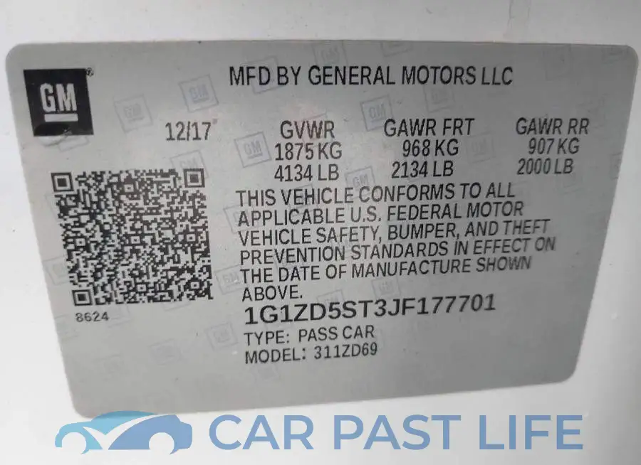 1G1ZD5ST3JF177701# 9