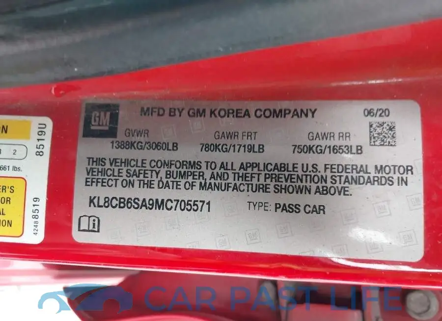KL8CB6SA9MC705571# 9