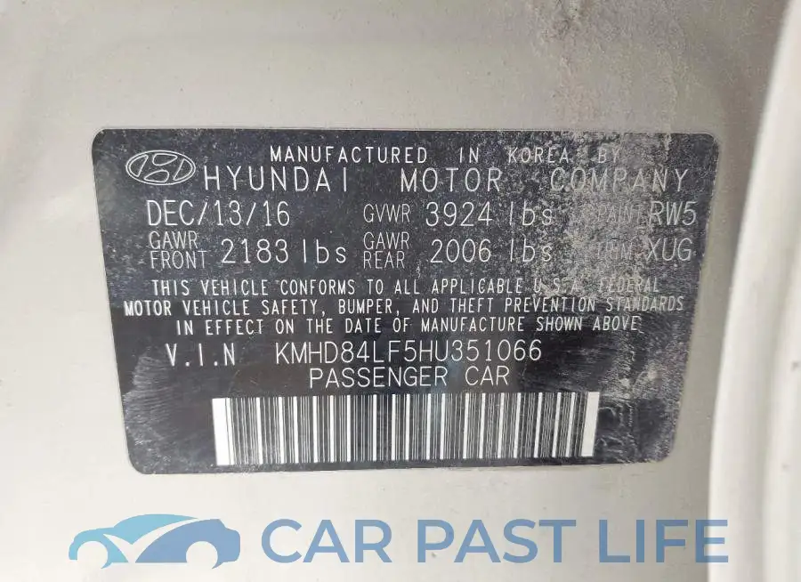 KMHD84LF5HU351066# 9