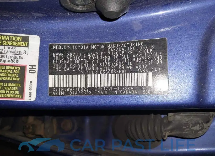 2T1BURHE5GC685694# 9