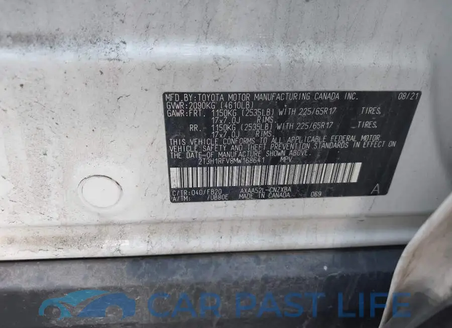 2T3H1RFV8MW168641# 9