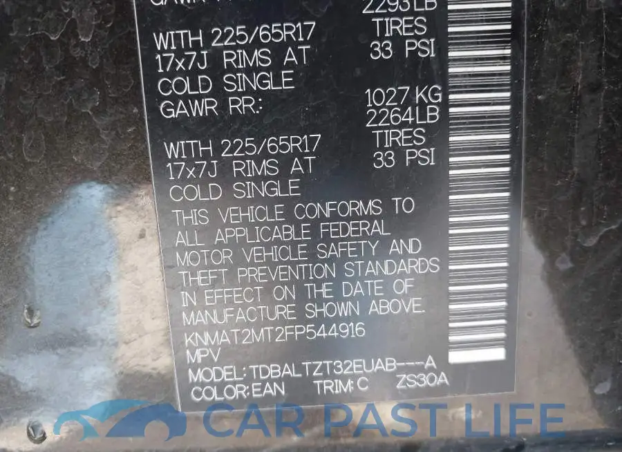 KNMAT2MT2FP544916# 9
