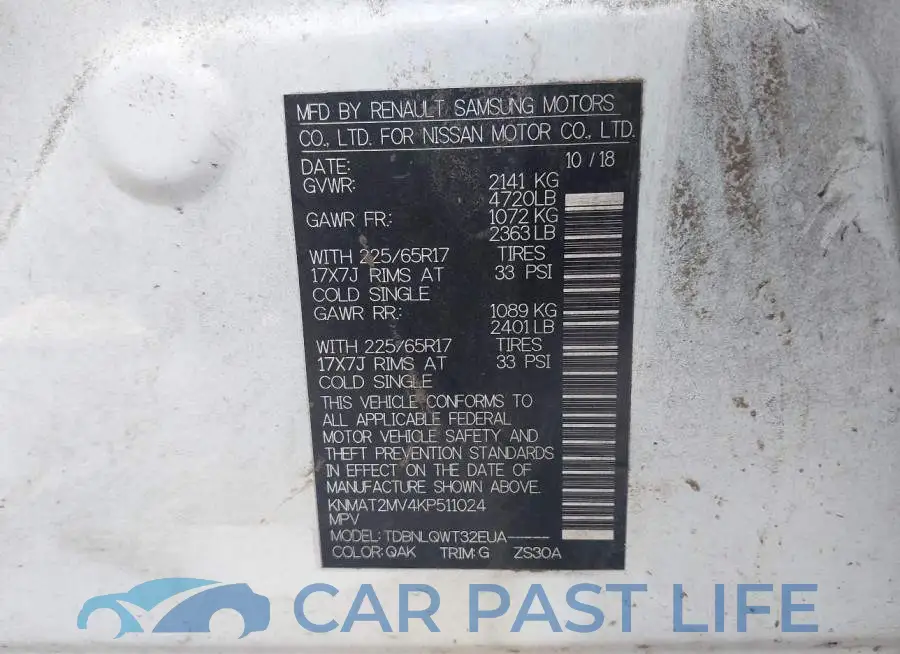 KNMAT2MV4KP511024# 9