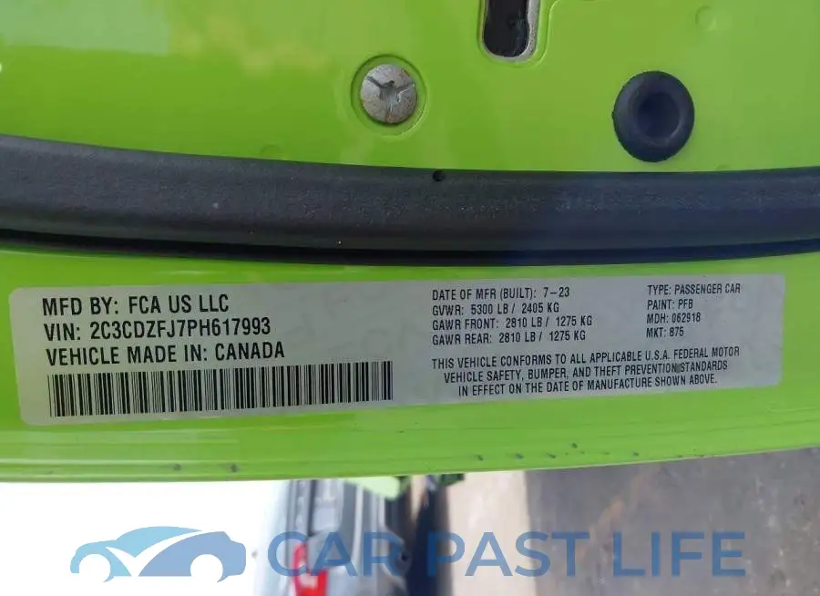 2C3CDZFJ7PH617993# 9