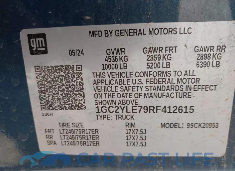 1GC2YLE79RF412615# 9