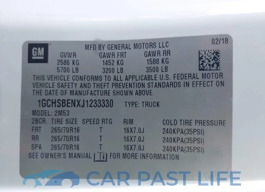 1GCHSBENXJ1233330# 9