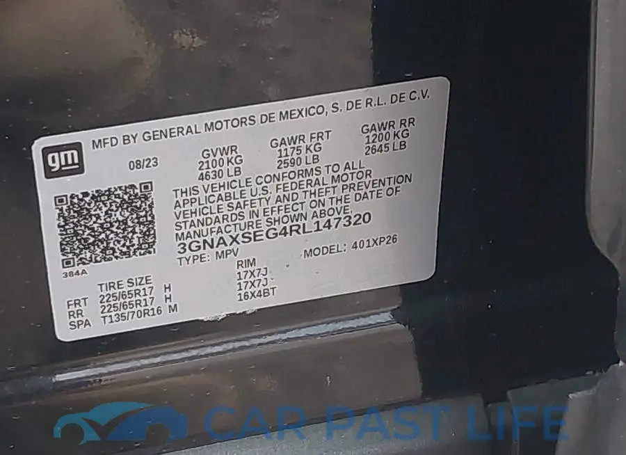 3GNAXSEG4RL147320# 9