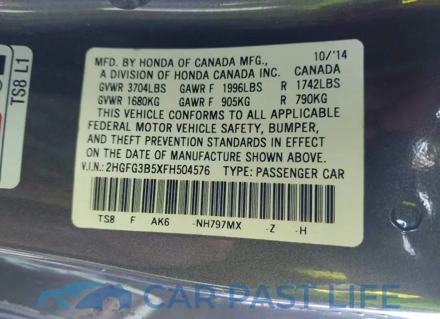 2HGFG3B5XFH504576# 9