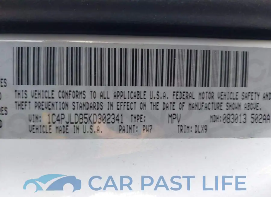 1C4PJLDB5KD302341# 9