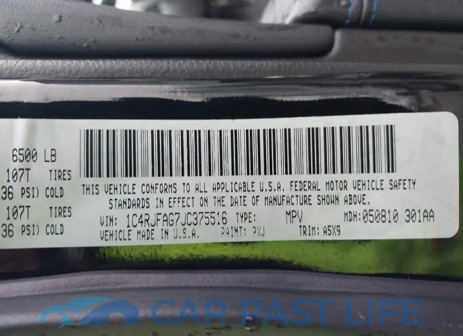 1C4RJFAG7JC375516# 9