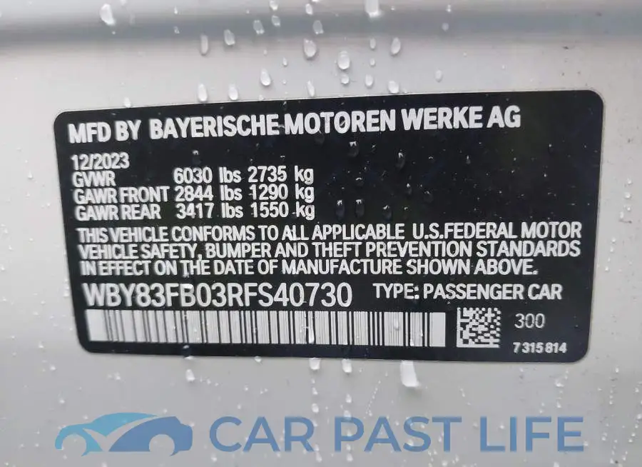 WBY83FB03RFS40730# 9