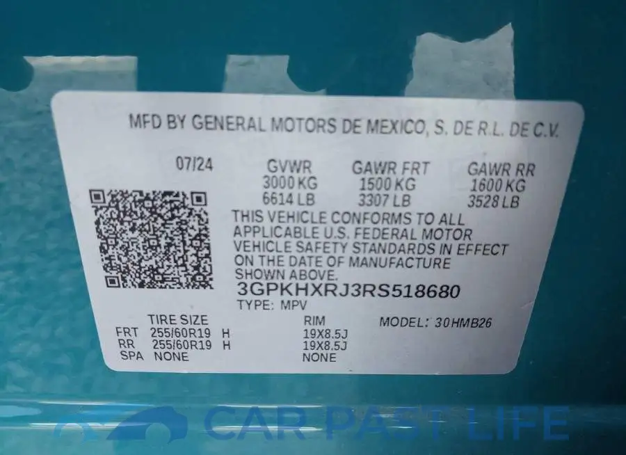 3GPKHXRJ3RS518680# 9