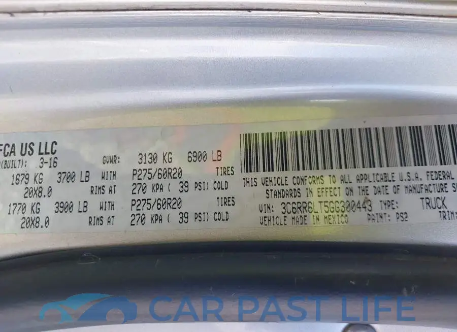3C6RR6LT5GG300443# 9