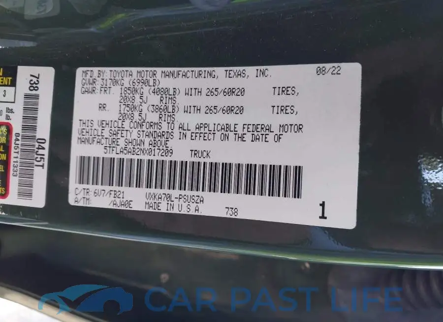 5TFLA5AB2NX017209# 9