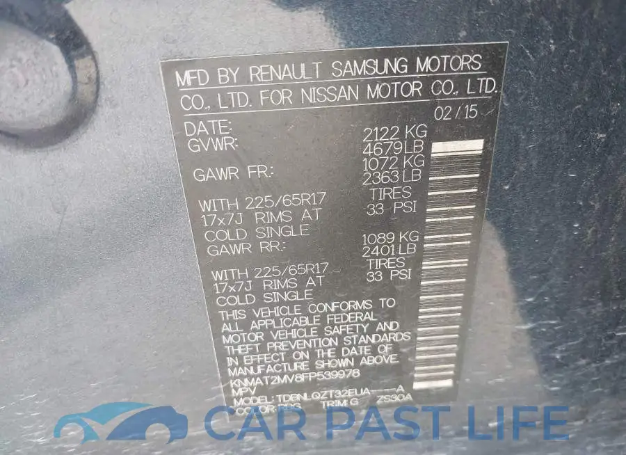 KNMAT2MV8FP539978# 9