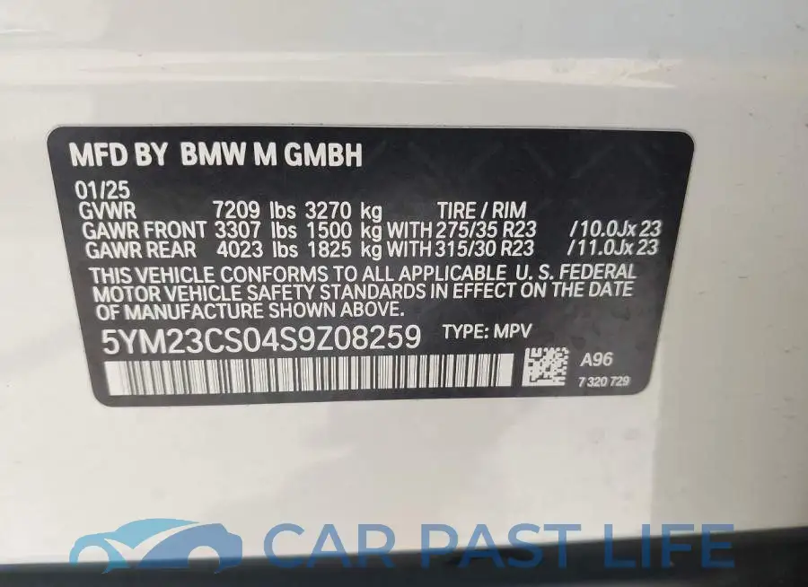 5YM23CS04S9Z08259# 9