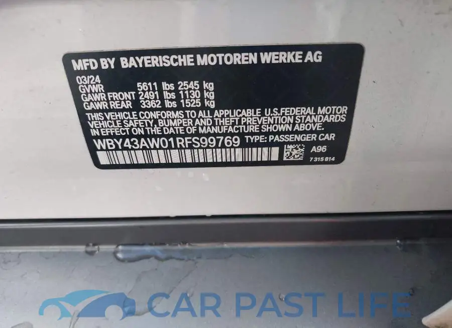 WBY43AW01RFS99769# 9