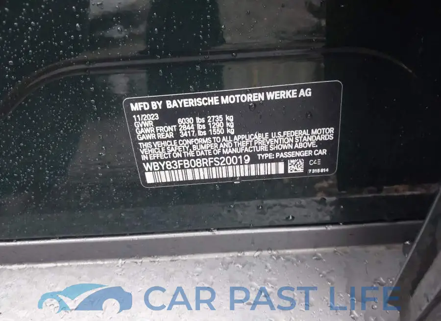 WBY83FB08RFS20019# 9