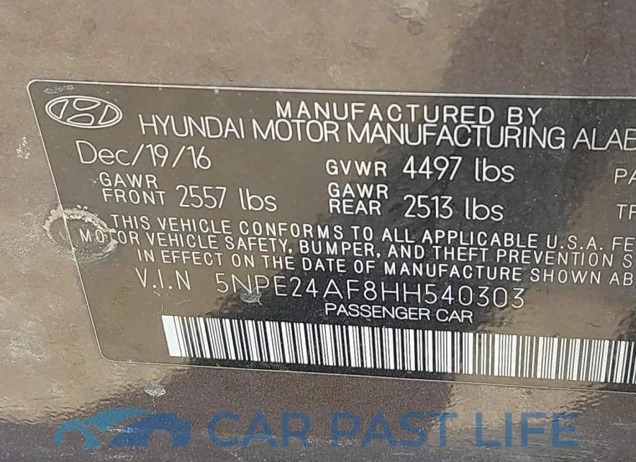 5NPE24AF8HH540303# 9