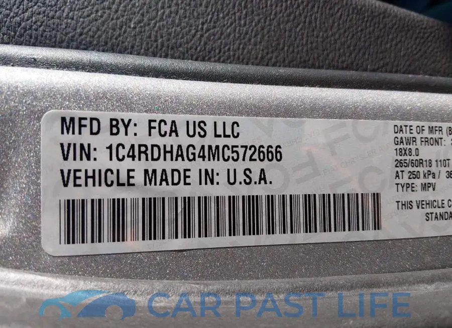 1C4RDHAG4MC572666# 9