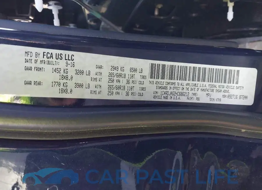 1C4RDJAG2HC686212# 9