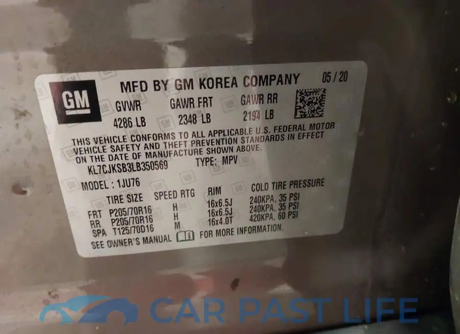 KL7CJKSB3LB350569# 9
