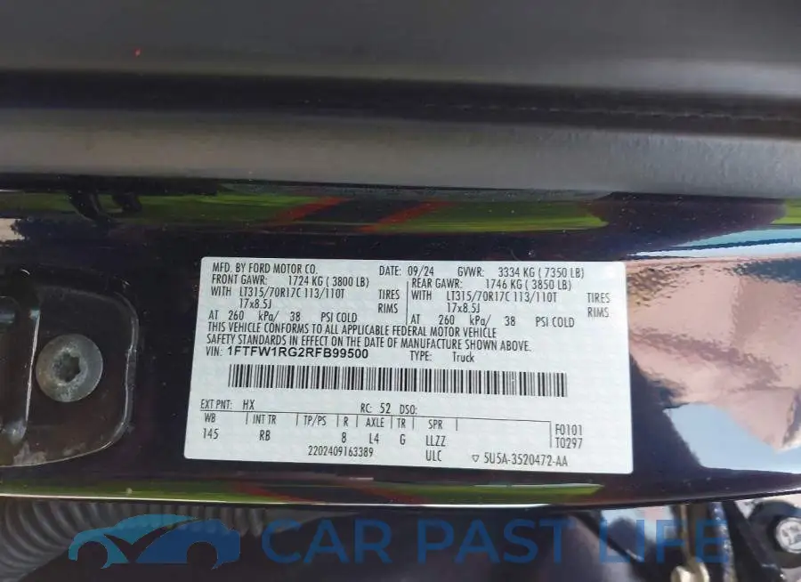 1FTFW1RG2RFB99500# 9