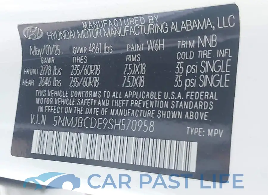 5NMJBCDE9SH570958# 9