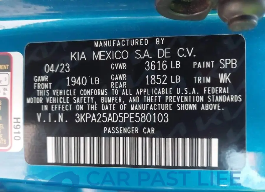 3KPA25AD5PE580103# 9