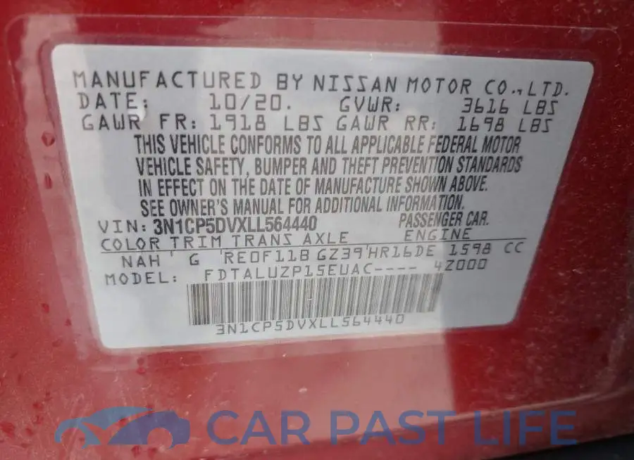 3N1CP5DVXLL564440# 9