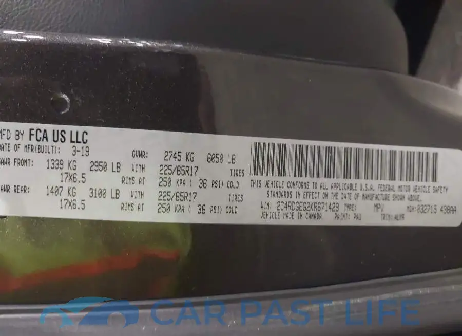 2C4RDGEG2KR671429# 9