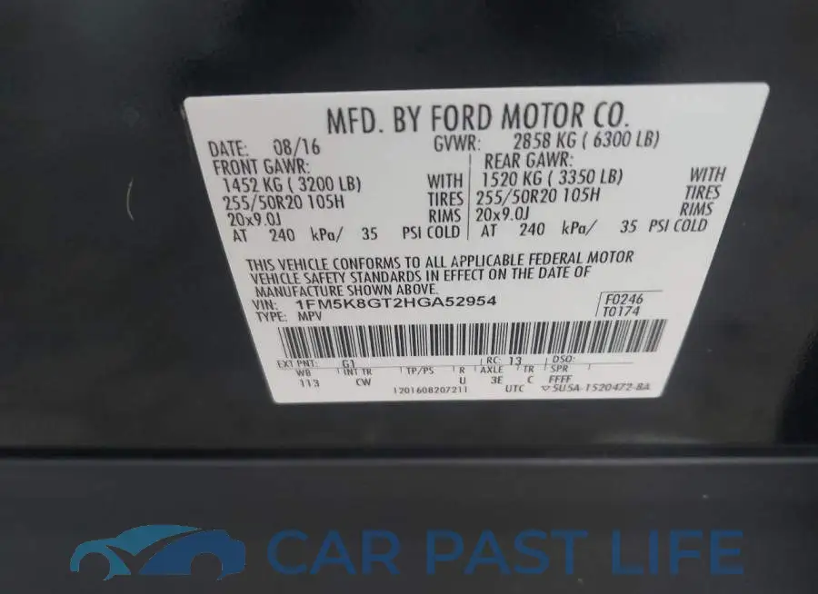 1FM5K8GT2HGA52954# 9