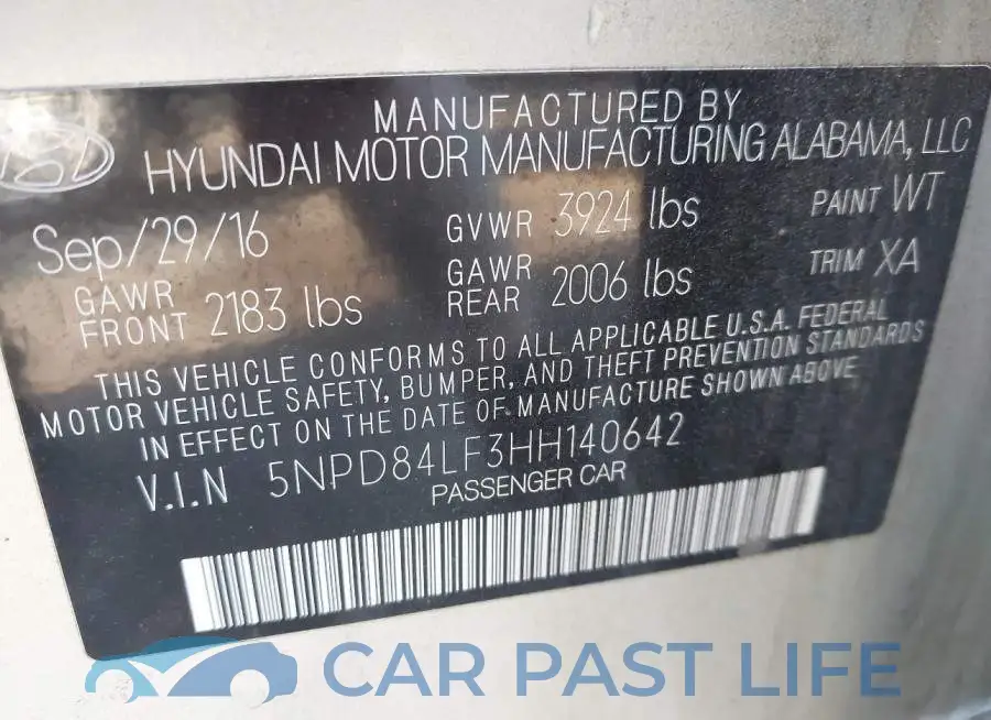 5NPD84LF3HH140642# 9