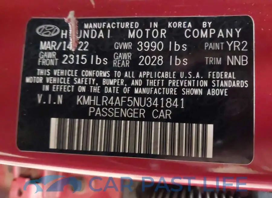 KMHLR4AF5NU341841# 9