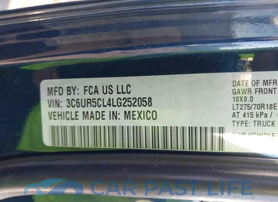 3C6UR5CL4LG252058# 9