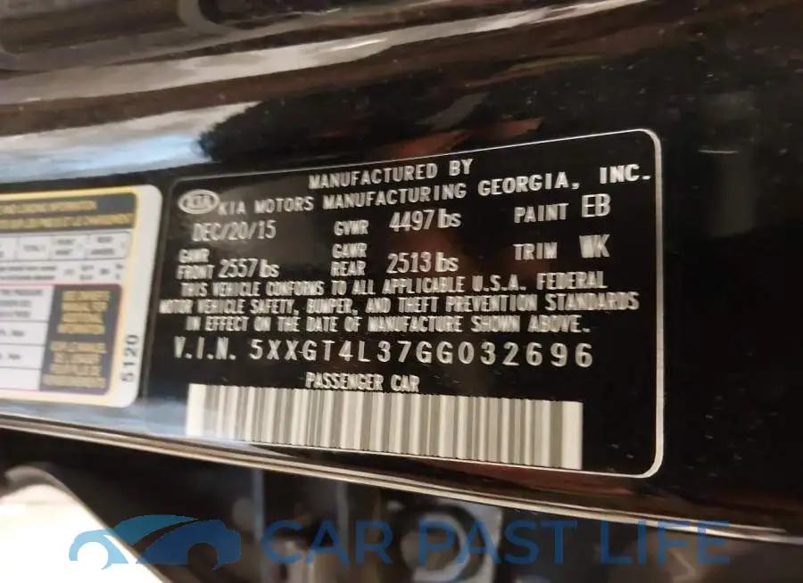 5XXGT4L37GG032696# 9