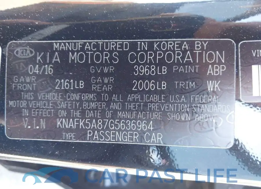 KNAFK5A87G5636964# 9