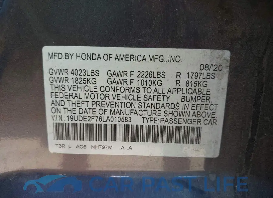19UDE2F76LA010583# 9