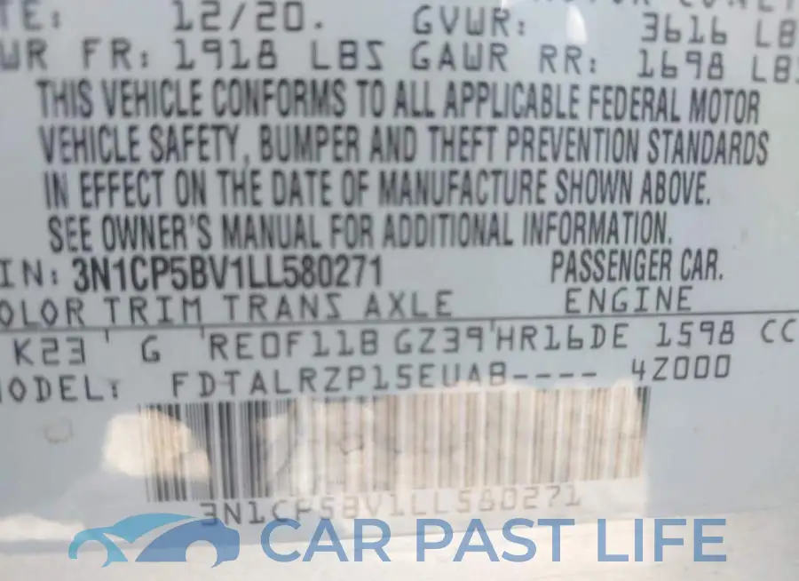 3N1CP5BV1LL580271# 9