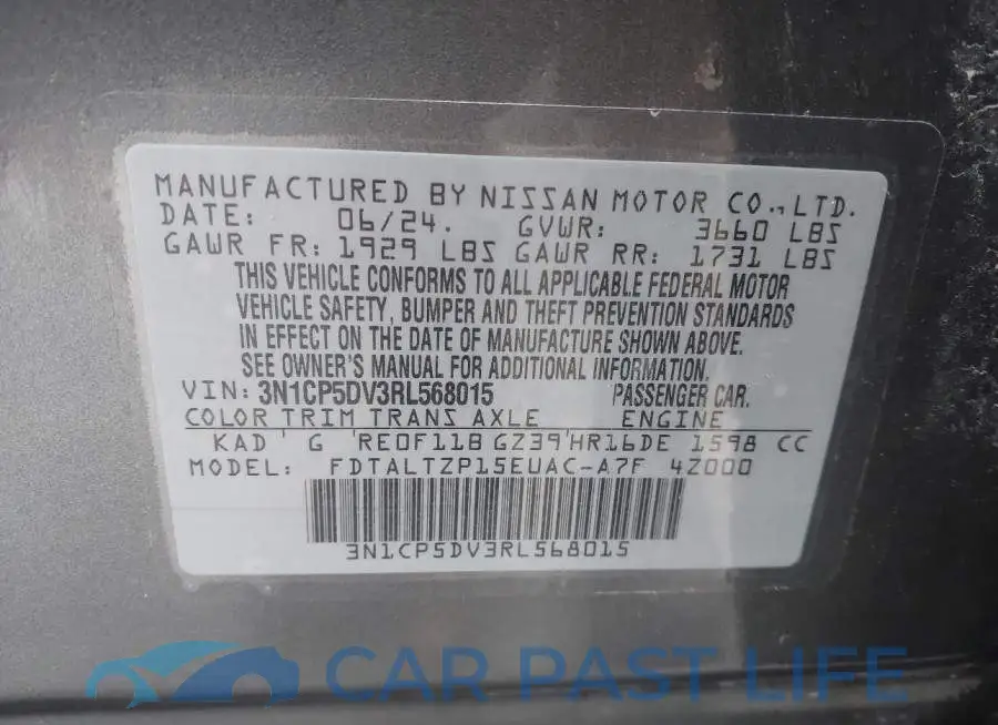 3N1CP5DV3RL568015# 9