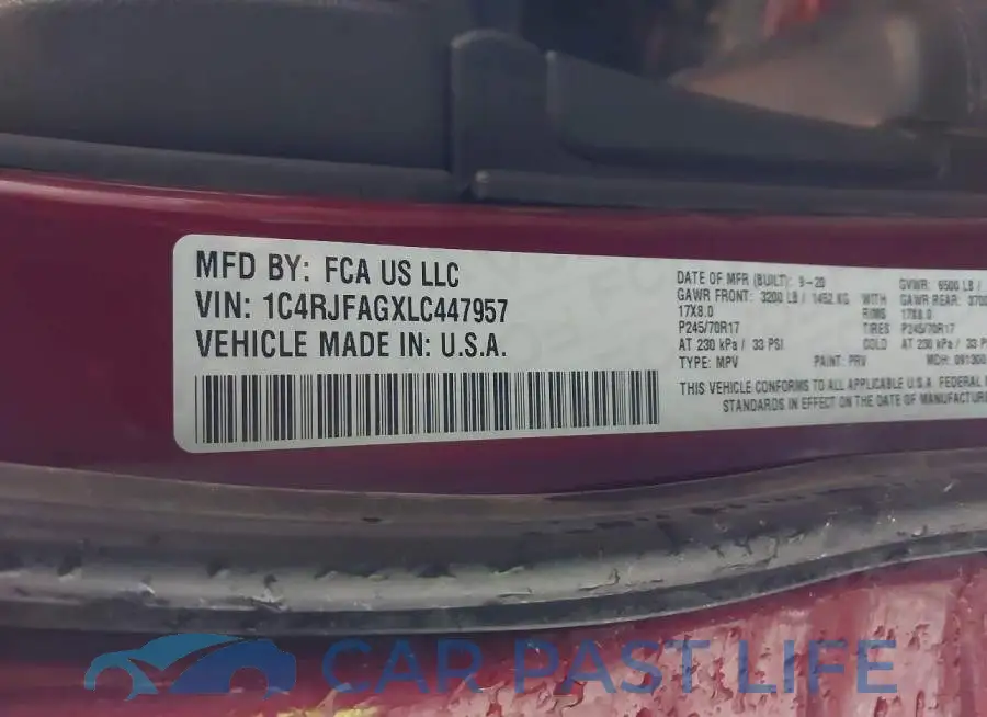 1C4RJFAGXLC447957# 9