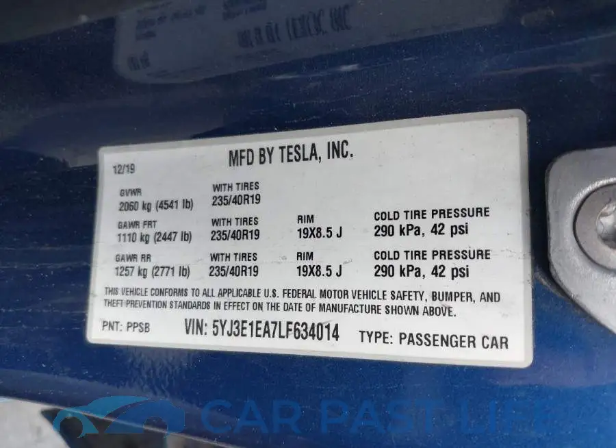 5YJ3E1EA7LF634014# 9