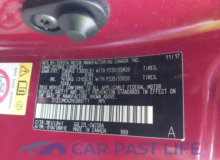 2T2ZZMCA2HC089771# 9