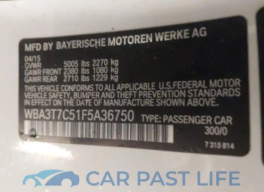 WBA3T7C51F5A36750# 9